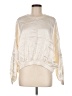 Zara Metallic Ivory Long Sleeve Blouse Size M - photo 1