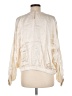 Zara Metallic Ivory Long Sleeve Blouse Size M - photo 2