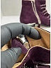 Chloé 100% Suede Burgundy Purple Ankle Boots Size EU 35 - photo 3