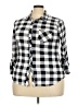 Seafolly Checkered-gingham Gray 3/4 Sleeve Blouse Size 3X - photo 1