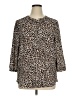 NYDJ 100% Polyester Animal Print Brown 3/4 Sleeve Blouse Size XL - photo 1