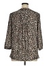 NYDJ 100% Polyester Animal Print Brown 3/4 Sleeve Blouse Size XL - photo 2