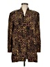 Dana Buchman 100% Silk Animal Print Brown Jacket Size 8 Petite - photo 1