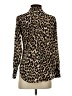 J.Crew 100% Silk Animal Print Brown Long Sleeve Silk Top Size 00 - photo 2