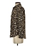 J.Crew 100% Silk Animal Print Brown Long Sleeve Silk Top Size 00 - photo 5