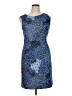 Connected Apparel Graphic Blue Cocktail Dress Size 16 - photo 1