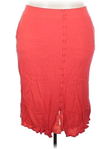 Madewell Smocked-Waist Button-Front Midi Skirt (view 1)