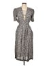 Karin Stevens 100% Rayon Animal Print Gray Casual Dress Size 12 Petite - photo 1