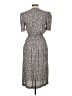 Karin Stevens 100% Rayon Animal Print Gray Casual Dress Size 12 Petite - photo 2