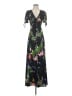 Express 100% Polyester Floral Black Casual Dress Size 4 - photo 1