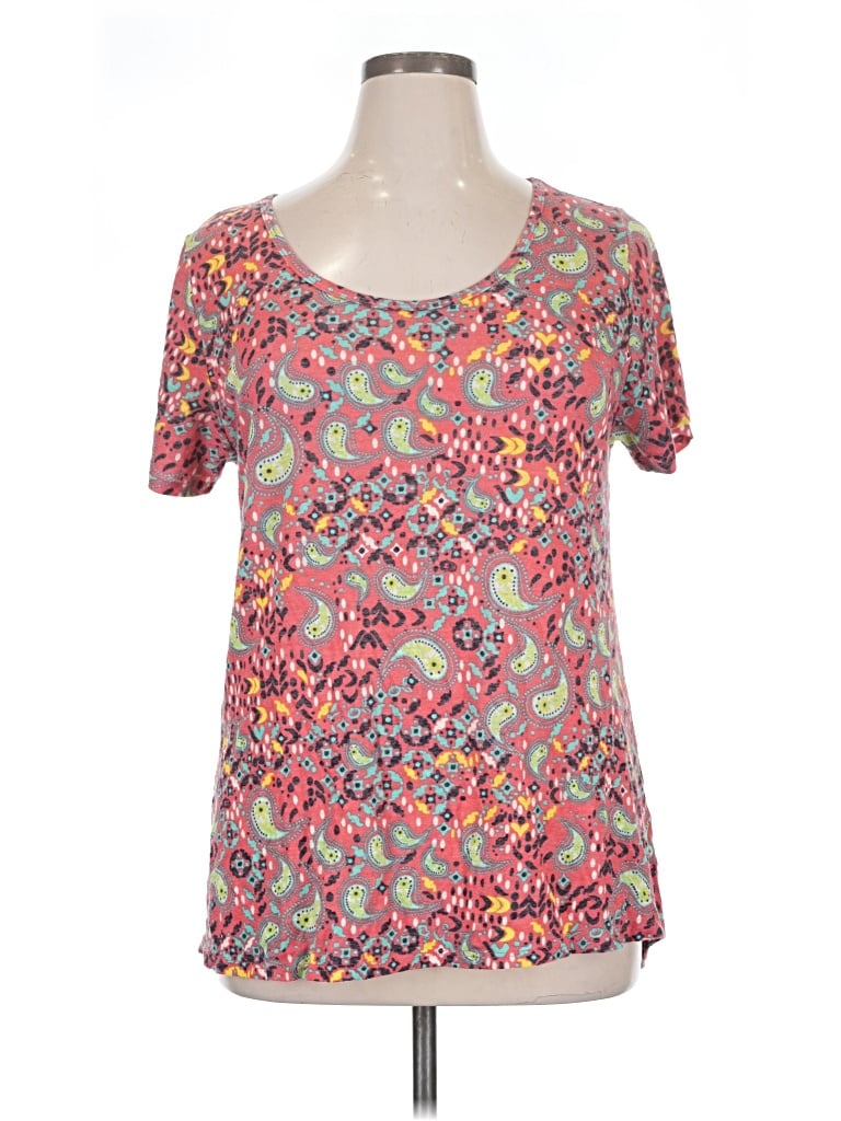 Pre-owned Lularoe Short Sleeve Top Pink Scoop Neck Tops