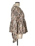 Glam 100% Polyester Animal Print Brown Long Sleeve Blouse Size L - photo 4