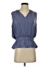 Ann Taylor 100% Polyester Blue Sleeveless Blouse Size S - photo 1