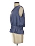 Ann Taylor 100% Polyester Blue Sleeveless Blouse Size S - photo 5