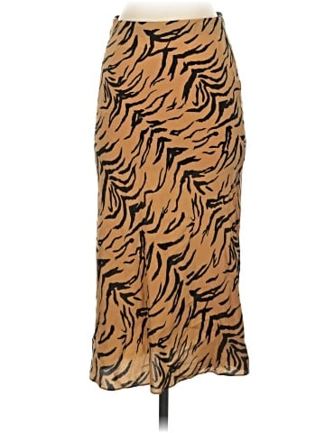 Madewell Silk Midi Slip Skirt in Tiger Stripe (view 1)