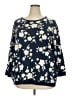 North Style 100% Cotton Floral Blue Pullover Sweater Size 3X - photo 1