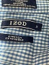 IZOD Checkered-gingham Blue Long Sleeve Button-Down Shirt Size 14 - photo 3