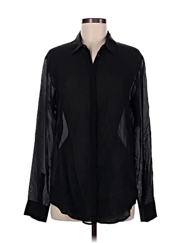 T by Alexander Wang Long Sleeve Silk Top (view 1)