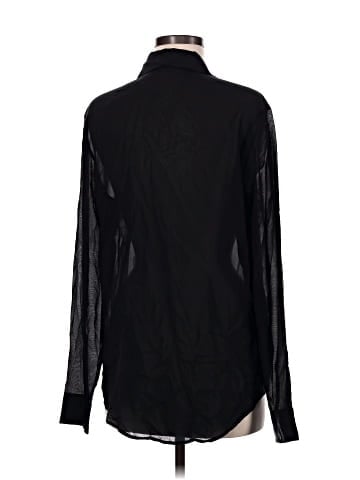 T by Alexander Wang Long Sleeve Silk Top (view 2)