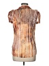 Komarov 100% Polyester Metallic Orange Short Sleeve Blouse Size Lg (3) - photo 2