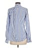 Equipment 100% Silk Stripes Blue Long Sleeve Silk Top Size M - photo 2