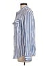 Equipment 100% Silk Stripes Blue Long Sleeve Silk Top Size M - photo 5
