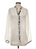Zoe & Sam Animal Print Ivory Long Sleeve Blouse Size S - photo 1