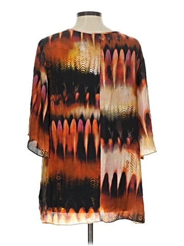 Tianello 3/4 Sleeve Silk Top (view 2)
