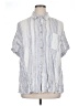 Black Tape_ Stripes Blue Short Sleeve Button-Down Shirt Size 0X - photo 1