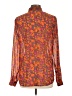 Volcom 100% Polyester Floral Orange Long Sleeve Blouse Size L - photo 2