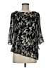 Alex Evenings Floral Black 3/4 Sleeve Blouse Size M - photo 1