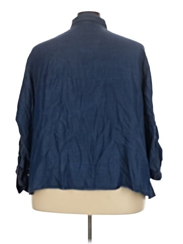 City Chic 3/4 Sleeve Button-Down Shirt (view 2)