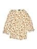 Papermoon 100% Polyester Floral Ivory 3/4 Sleeve Blouse Size L - photo 1