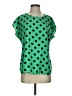 Halogen 100% Polyester Polka Dots Green Short Sleeve Blouse Size S - photo 1