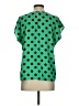 Halogen 100% Polyester Polka Dots Green Short Sleeve Blouse Size S - photo 2