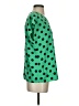 Halogen 100% Polyester Polka Dots Green Short Sleeve Blouse Size S - photo 4