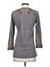 Johnny Was Gray 3/4 Sleeve Top Size S - photo 2