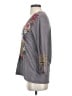 Johnny Was Gray 3/4 Sleeve Top Size S - photo 5
