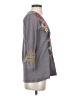 Johnny Was Gray 3/4 Sleeve Top Size S - photo 4