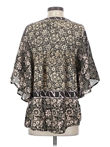 Sunner 3/4 Sleeve Silk Top (view 2)
