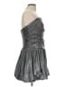 Alex & Sophia 100% Polyester Metallic Silver Cocktail Dress Size 13 - 14 - photo 4