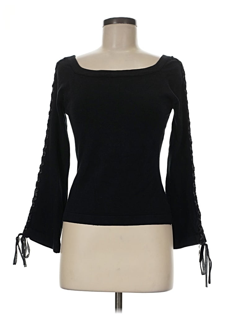 Pre-owned Alberto Makali Long Sleeve Top Black Boatneck Tops