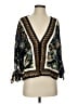 Free People 100% Rayon Black 3/4 Sleeve Blouse Size S - photo 1