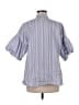 Halogen Stripes Blue 3/4 Sleeve Button-Down Shirt Size M - photo 2