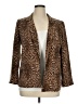 Ann Taylor LOFT 100% Polyester Animal Print Brown Blazer Size 14 Petite - photo 1