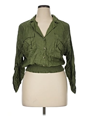 Indulge 3/4 Sleeve Button-Down Shirt (view 1)