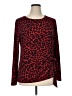 DKNY Animal Print Red Long Sleeve Blouse Size XL - photo 1