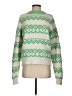 Topshop 100% Polyester Chevron-herringbone Green Pullover Sweater Size 4 - photo 1