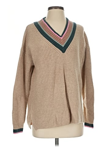 Madewell Tipped Forrest V-Neck Sweater (view 1)