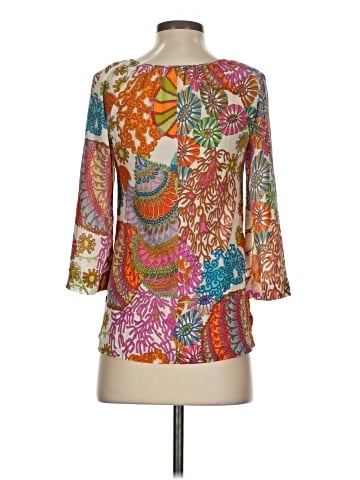 Trina Turk 3/4 Sleeve Silk Top (view 2)